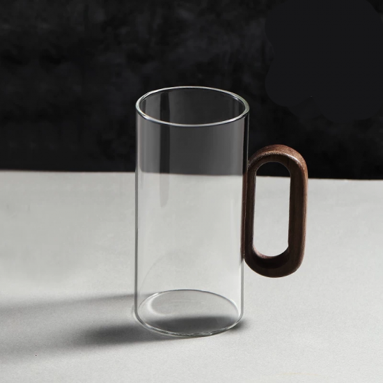 Glass Mug With Wooden Handle